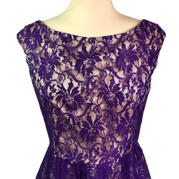 Sean Collection 10 lace overlay dress purple - Picture 2 of 7